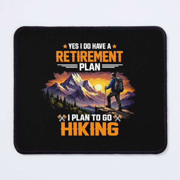 Item preview, Yes I Do Have A Retirement Plan I Plan On Hiking - Mountain Retro Sunset Art designed and sold by BendyBeasts.