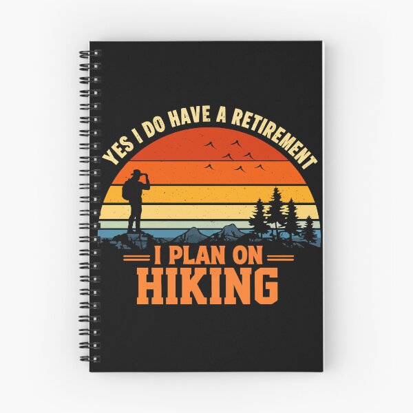 Item preview, Yes I Do Have A Retirement Plan I Plan On Hiking - Mountain Retro Sunset Art designed and sold by BendyBeasts.