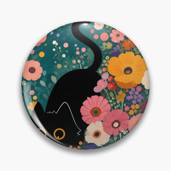 Item preview, Cat in Klimt-Inspired Floral Garden designed and sold by PurrfectHome.