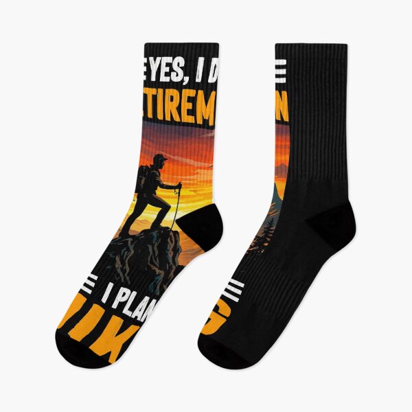 Item preview, Yes I Do Have A Retirement Plan I Plan On Hiking - Mountain Retro Sunset Art designed and sold by BendyBeasts.