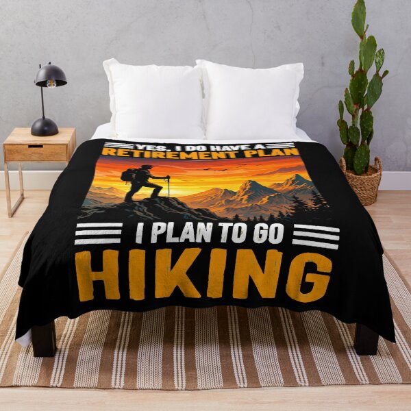 Item preview, Yes I Do Have A Retirement Plan I Plan On Hiking - Mountain Retro Sunset Art designed and sold by BendyBeasts.
