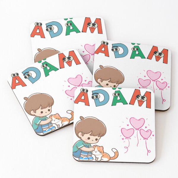 Item preview, Adam – Cute Name Aesthetic Design with Kawaii Elements designed and sold by Emanartstudio14.