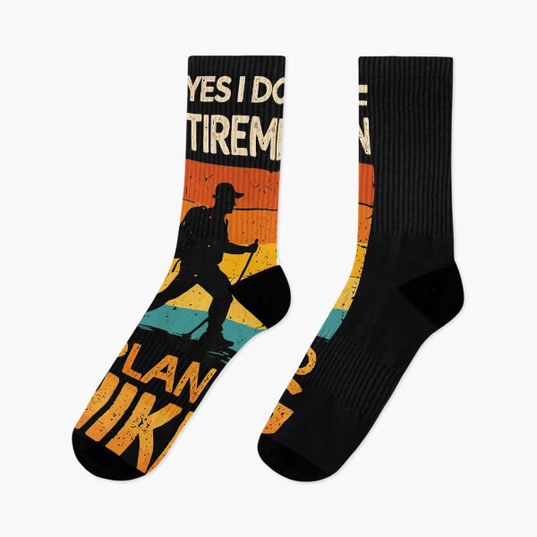 Item preview, Yes I Do Have A Retirement Plan I Plan On Hiking - Mountain Retro Sunset Art designed and sold by BendyBeasts.