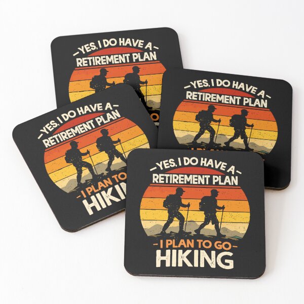 Item preview, Yes I Do Have A Retirement Plan I Plan On Hiking - Mountain Retro Sunset Art designed and sold by BendyBeasts.