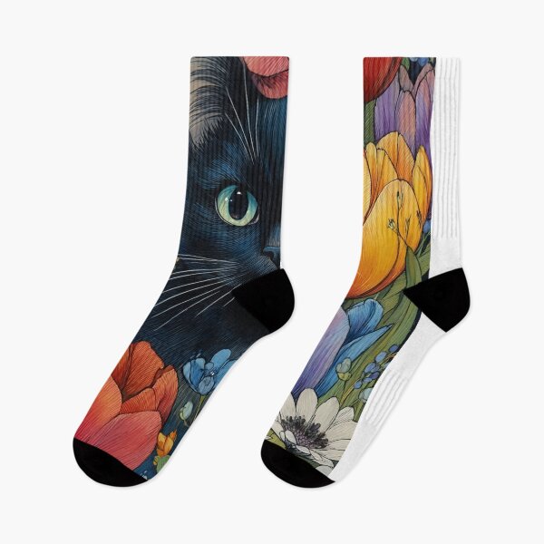 Item preview, Cute Cats Among Blooming Flowers designed and sold by huemsalarsti.