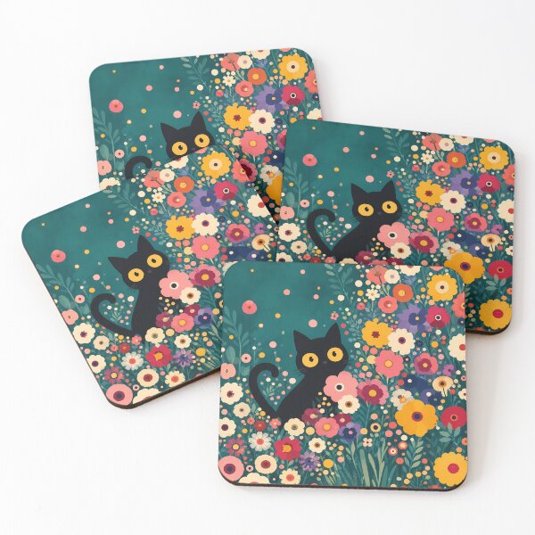 Item preview, Cat in Klimt-Inspired Floral Garden designed and sold by PurrfectHome.
