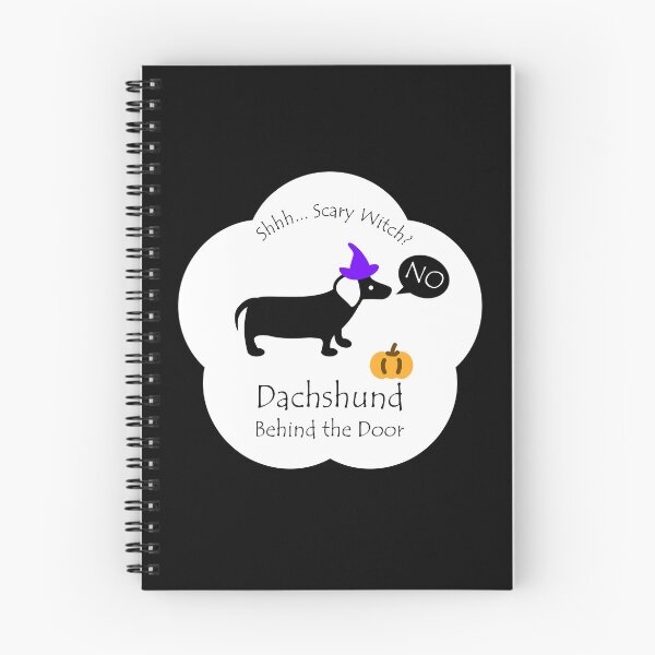 Item preview, Funny Dachshund Scary Witch Behind the Door White Base designed and sold by Na7nasColorShop.