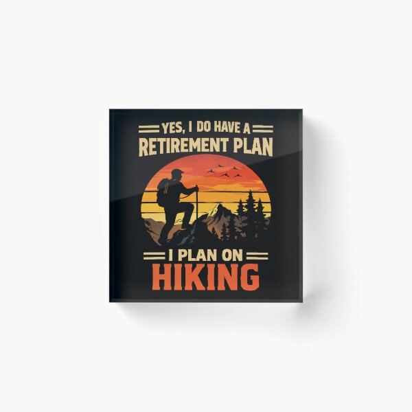 Item preview, Yes I Do Have A Retirement Plan I Plan On Hiking - Mountain Retro Sunset Art designed and sold by BendyBeasts.