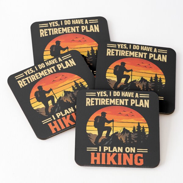 Item preview, Yes I Do Have A Retirement Plan I Plan On Hiking - Mountain Retro Sunset Art designed and sold by BendyBeasts.