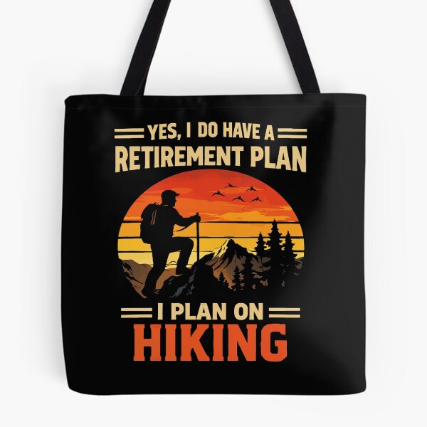 Item preview, Yes I Do Have A Retirement Plan I Plan On Hiking - Mountain Retro Sunset Art designed and sold by BendyBeasts.