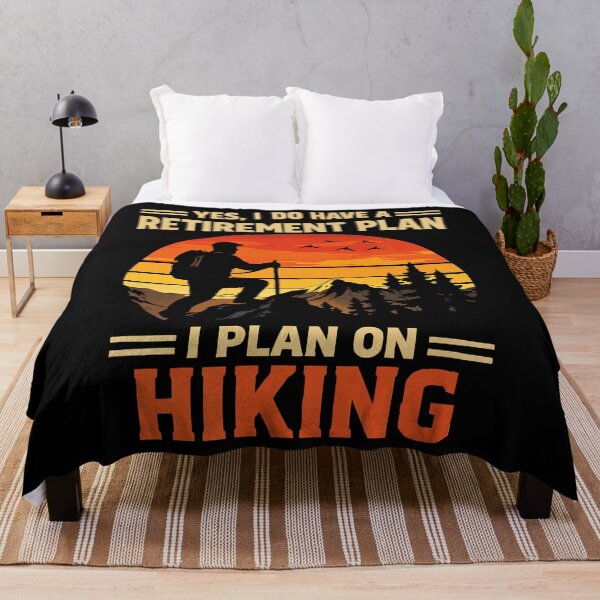 Item preview, Yes I Do Have A Retirement Plan I Plan On Hiking - Mountain Retro Sunset Art designed and sold by BendyBeasts.