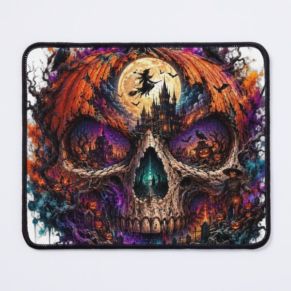 Item preview, Gothic Pumpkin Skull Halloween Fantasy – Witch, Ravens and Haunted Castle designed and sold by Limitless expressions - wear your mindset .