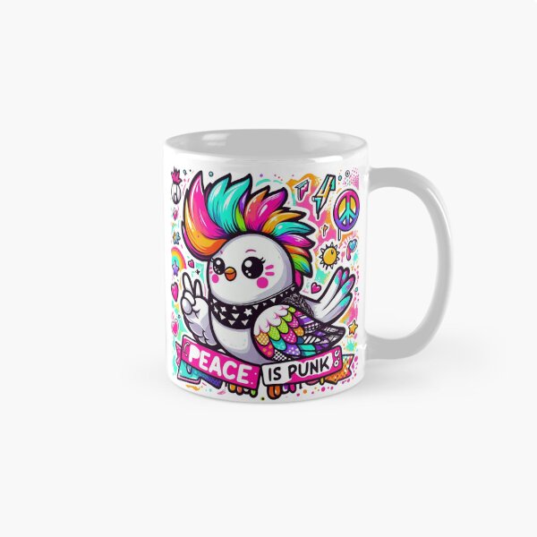 Item preview, Punk Rock Bird - Peace Is Punk Rainbow Mohawk Art designed and sold by carestazafeli.