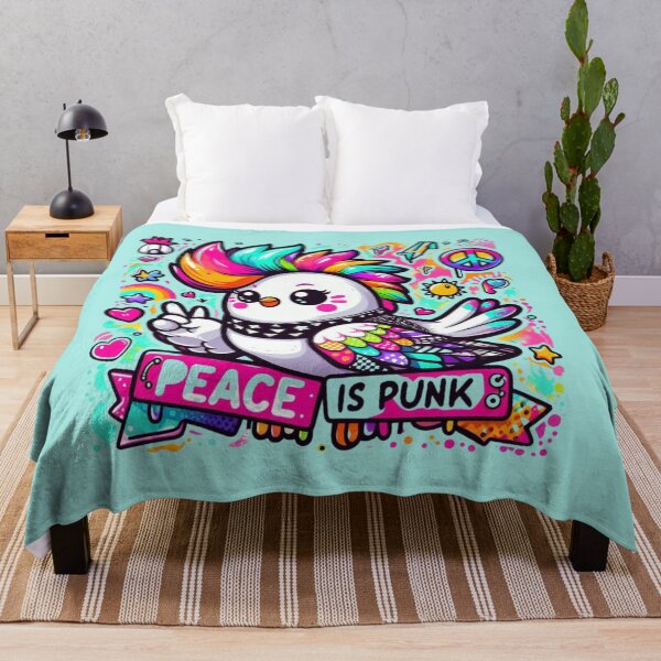Item preview, Punk Rock Bird - Peace Is Punk Rainbow Mohawk Art designed and sold by carestazafeli.