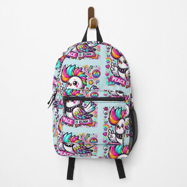 Item preview, Punk Rock Bird - Peace Is Punk Rainbow Mohawk Art designed and sold by carestazafeli.