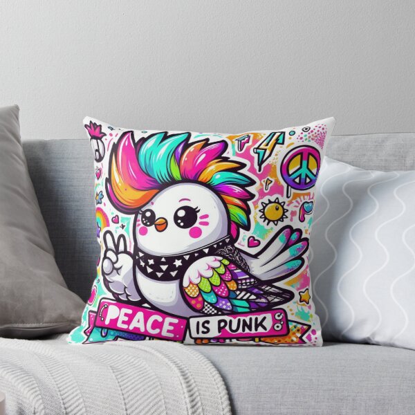 Item preview, Punk Rock Bird - Peace Is Punk Rainbow Mohawk Art designed and sold by carestazafeli.