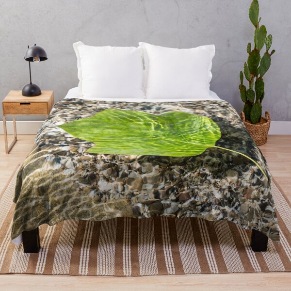 Item preview, Vivid Green Tuliptree Leaf Afloat in Clear Water designed and sold by Georgia Mizuleva.