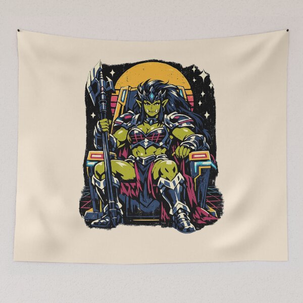 Item preview, Neon Retro Anime Orc Warrior Princess designed and sold by KungPowUnicorn.