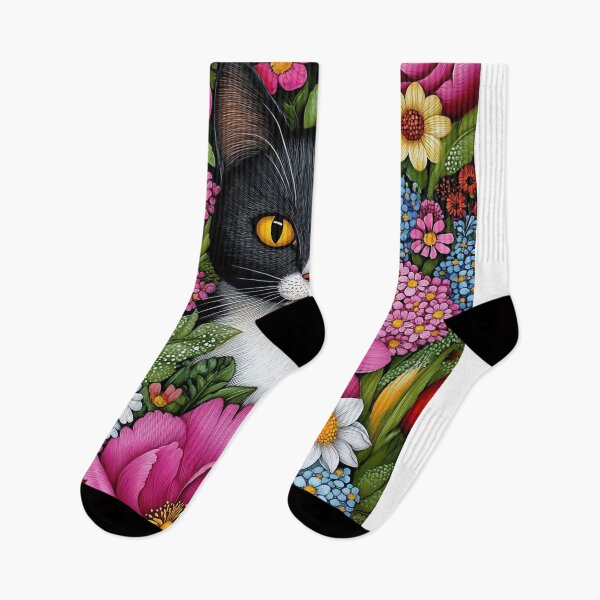 Artikelvorschau, Entzückende Katzen in einem farbenfrohen Blumengarten entworfen und verkauft von huemsalarsti.