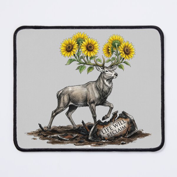 Item preview, Life Will Reclaim - Resilient Deer with Sunflowers Art designed and sold by SoulPT.