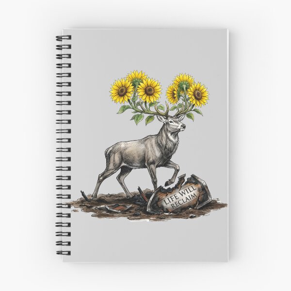 Item preview, Life Will Reclaim - Resilient Deer with Sunflowers Art designed and sold by SoulPT.
