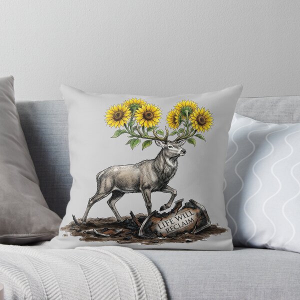 Item preview, Life Will Reclaim - Resilient Deer with Sunflowers Art designed and sold by SoulPT.