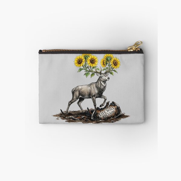 Item preview, Life Will Reclaim - Resilient Deer with Sunflowers Art designed and sold by SoulPT.