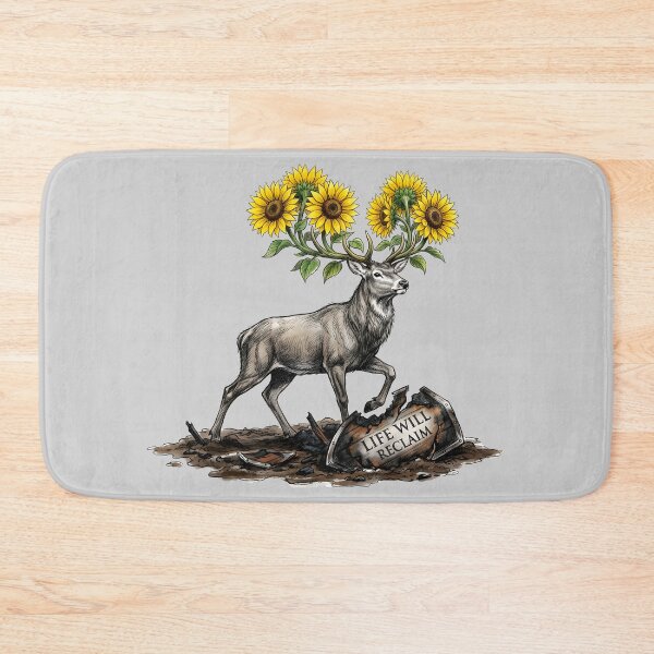 Item preview, Life Will Reclaim - Resilient Deer with Sunflowers Art designed and sold by SoulPT.
