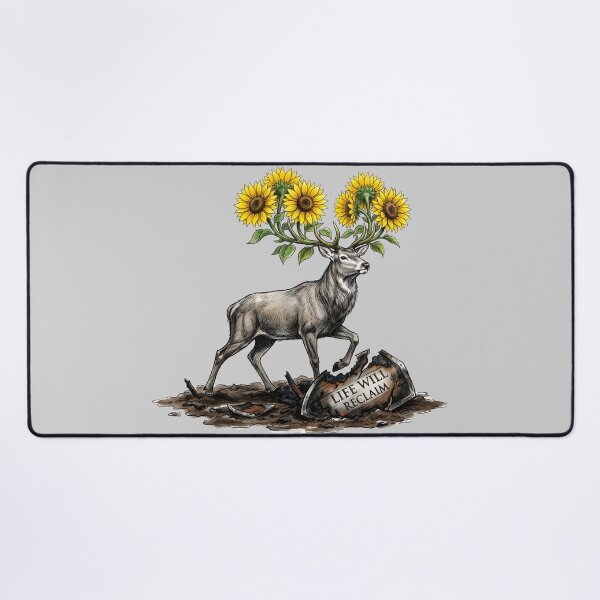 Item preview, Life Will Reclaim - Resilient Deer with Sunflowers Art designed and sold by SoulPT.