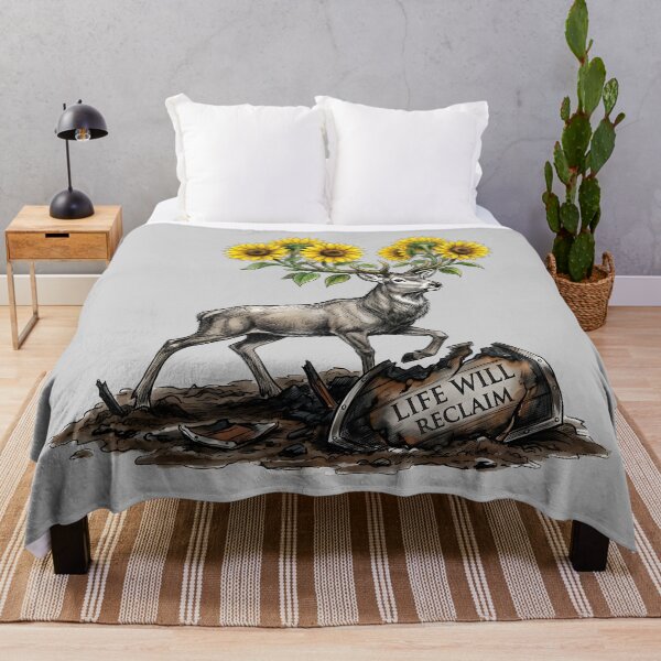 Item preview, Life Will Reclaim - Resilient Deer with Sunflowers Art designed and sold by SoulPT.