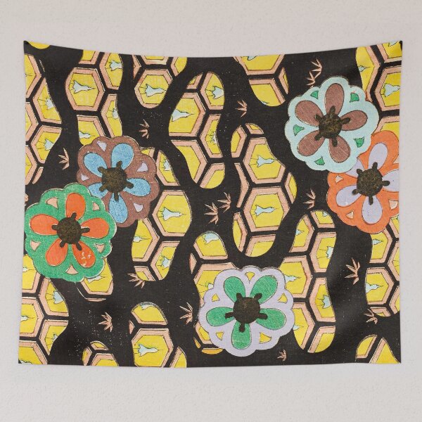 Item preview, "Woodblock Print of Honeycomb Pattern" designed and sold by The Ravens Ballad.
