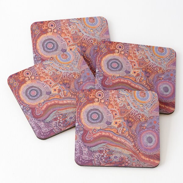Item preview, Aboriginal Inspired Dot Art - Purple Desert Abstract Pattern designed and sold by GrinGalore.