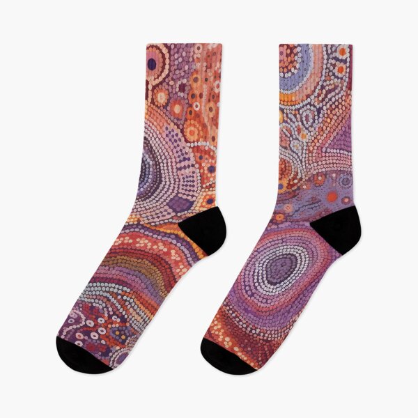 Item preview, Aboriginal Inspired Dot Art - Purple Desert Abstract Pattern designed and sold by GrinGalore.