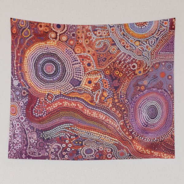 Item preview, Aboriginal Inspired Dot Art - Purple Desert Abstract Pattern designed and sold by GrinGalore.