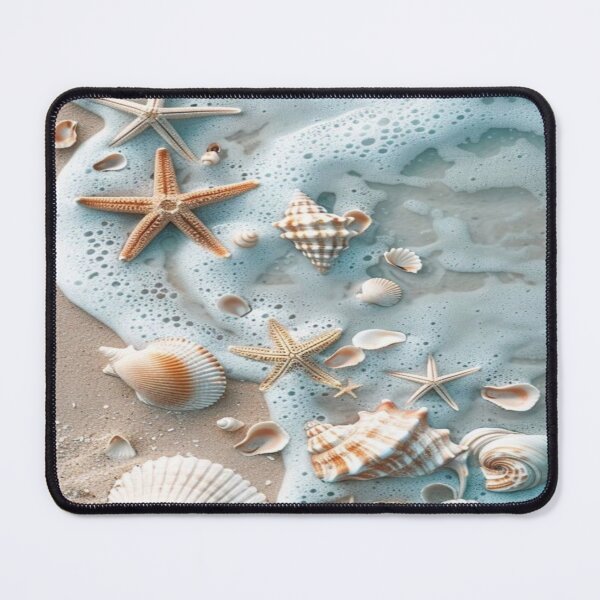 Item preview, Coastal Seashell Starfish Beach Artwork designed and sold by NivyasArtistry.