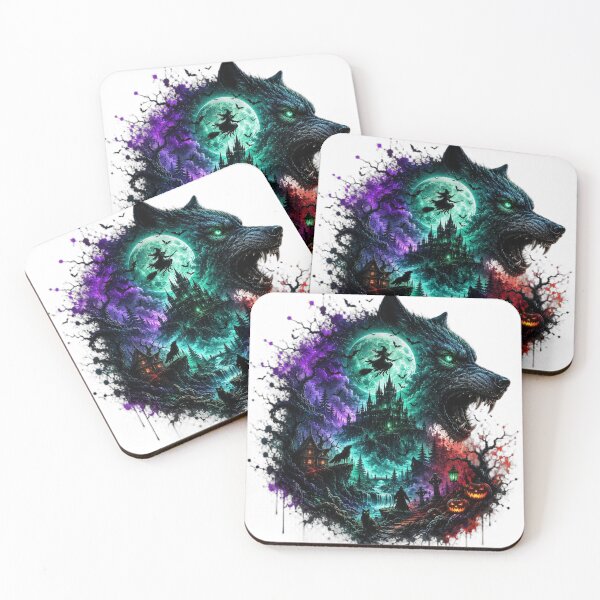 Item preview, Gothic Werewolf Halloween Fantasy – Moonlit Castle, Witch and Dark Forest designed and sold by Limitless expressions - wear your mindset .