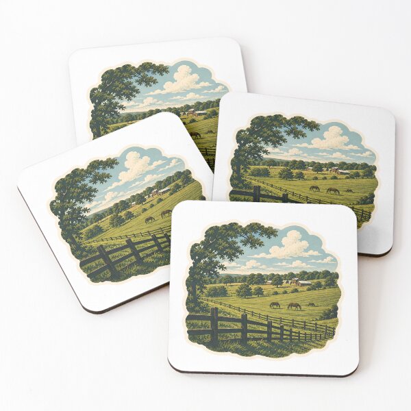 Item preview, Bluegrass Field Landscape Watercolor designed and sold by ChemicalXShop.