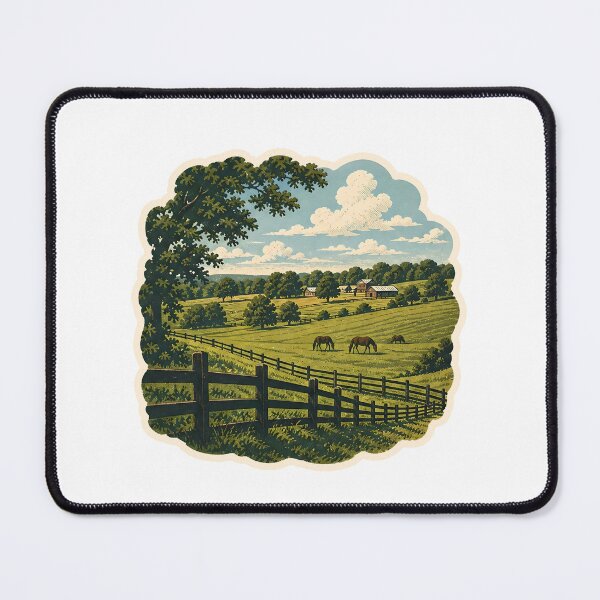 Item preview, Bluegrass Field Landscape Watercolor designed and sold by ChemicalXShop.