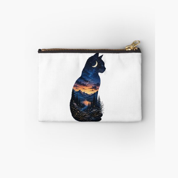 Item preview, Celestial Cat – Cosmic Double Exposure Nature Silhouette designed and sold by nouhaZN.