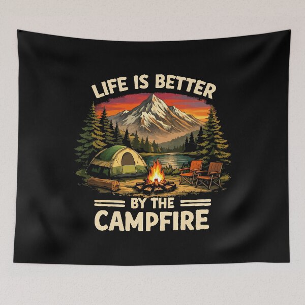 Item preview, Life Is Better At The Campfire - Camping Tent Nature Art designed and sold by BendyBeasts.
