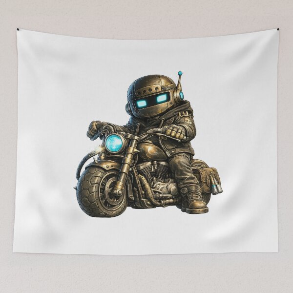 Item preview, Cute Robot Riding Motorcycle designed and sold by Yomere.