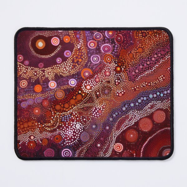 Item preview, Aboriginal Inspired Dot Art - Crimson Desert Abstract Pattern designed and sold by GrinGalore.