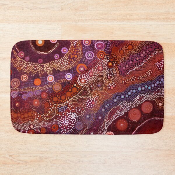 Item preview, Aboriginal Inspired Dot Art - Crimson Desert Abstract Pattern designed and sold by GrinGalore.