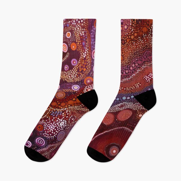 Item preview, Aboriginal Inspired Dot Art - Crimson Desert Abstract Pattern designed and sold by GrinGalore.