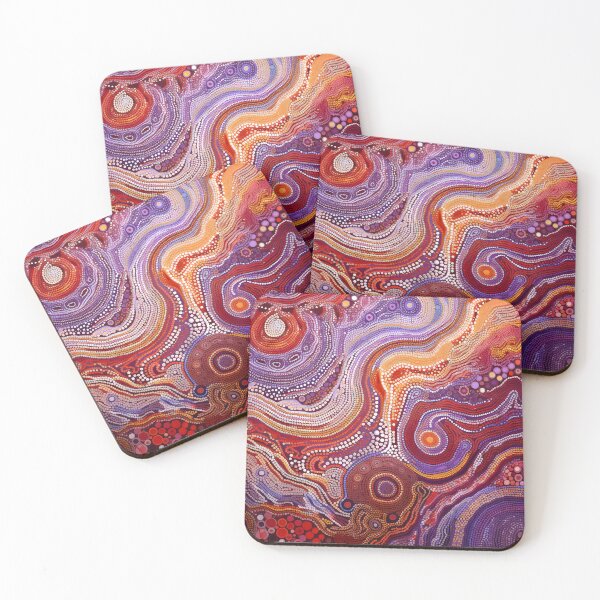 Item preview, Aboriginal Inspired Dot Art - Purple Desert Painting Abstract Pattern designed and sold by GrinGalore.