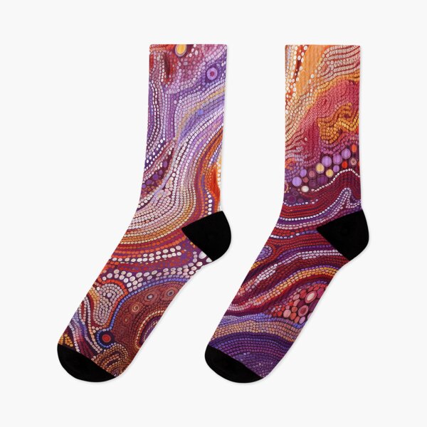 Item preview, Aboriginal Inspired Dot Art - Purple Desert Painting Abstract Pattern designed and sold by GrinGalore.