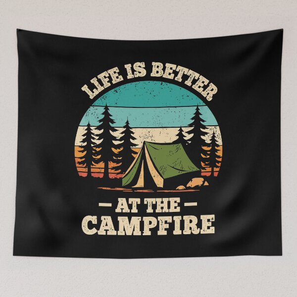 Item preview, Life Is Better At The Campfire - Camping Tent Nature Art designed and sold by BendyBeasts.