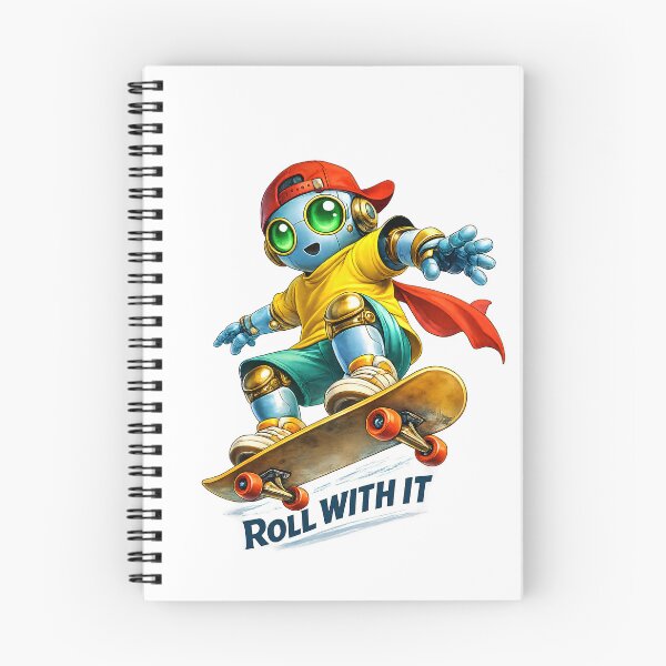 Item preview, Cute Robot Riding Skateboard Roll With It designed and sold by Yomere.