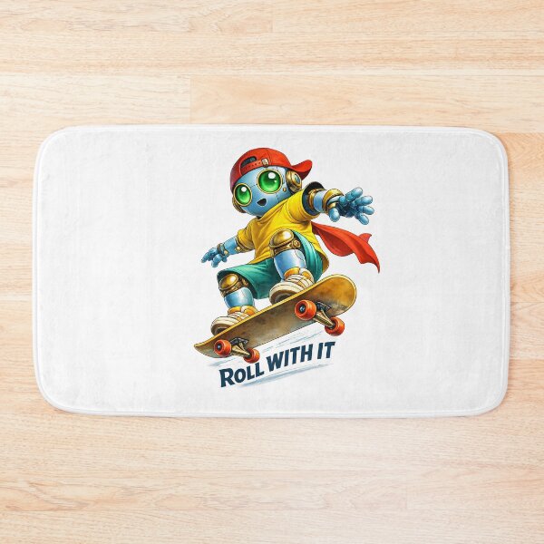 Item preview, Cute Robot Riding Skateboard Roll With It designed and sold by Yomere.