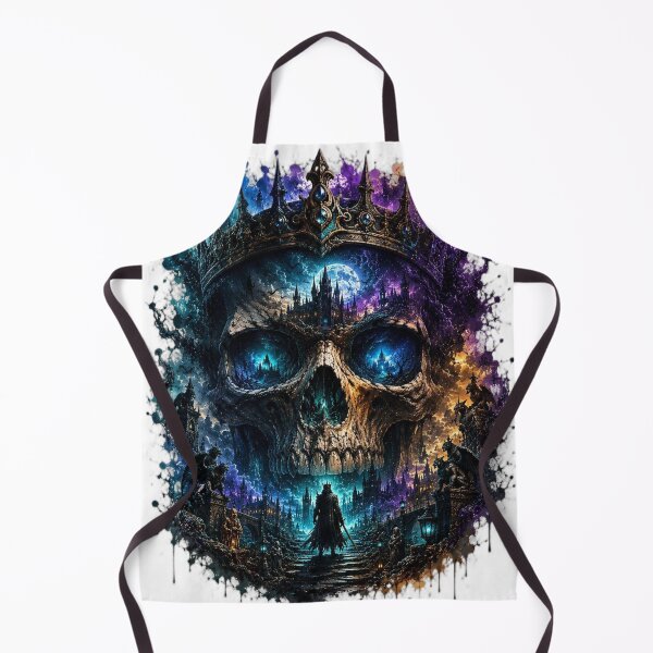 Artikelvorschau, Gothic-Fantasy-Skull-King – Gekröntes Skelett, dunkle Burg und verfluchtes Königreich entworfen und verkauft von Limitless expressions - wear your mindset .